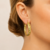 Eternos Acessórios - Brinco Feminino Argola Corda Grande Dourado Aço Inoxidável 316L