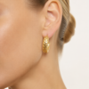 Eternos Acessórios - Brinco Feminino Argola Corda Dourado Aço Inoxidável 316L