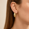 Eternos Acessórios - Brinco Feminino Argola Corda Dourado Aço Inoxidável 316L
