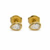 Eternos Acessórios - Brinco Feminíno Gota Zircônea Cristal Dourado
