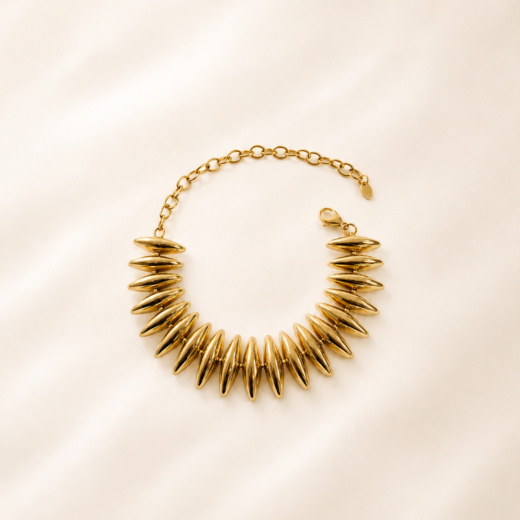 Pulseira Feminina Dourada em Aço Inox 316L Elos Marcantes