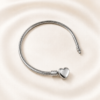 Eternos Acessórios - Pulseira Feminina Aço Inox 316L Corrente Berloque Fecho de Coração