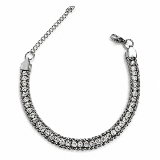 Pulseira Feminina Aço Inox 316L Riviera Cristal