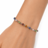 Eternos Acessórios - Pulseira Feminina Aço Inox 316L Bolinhas e Cristais Coloridos