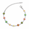 Eternos Acessórios - Pulseira Feminina Aço Inox 316L Margarida Colorida