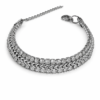 Eternos Acessórios - Pulseira Feminina Aço Inox 316L Corrente Zircônea Cravejada