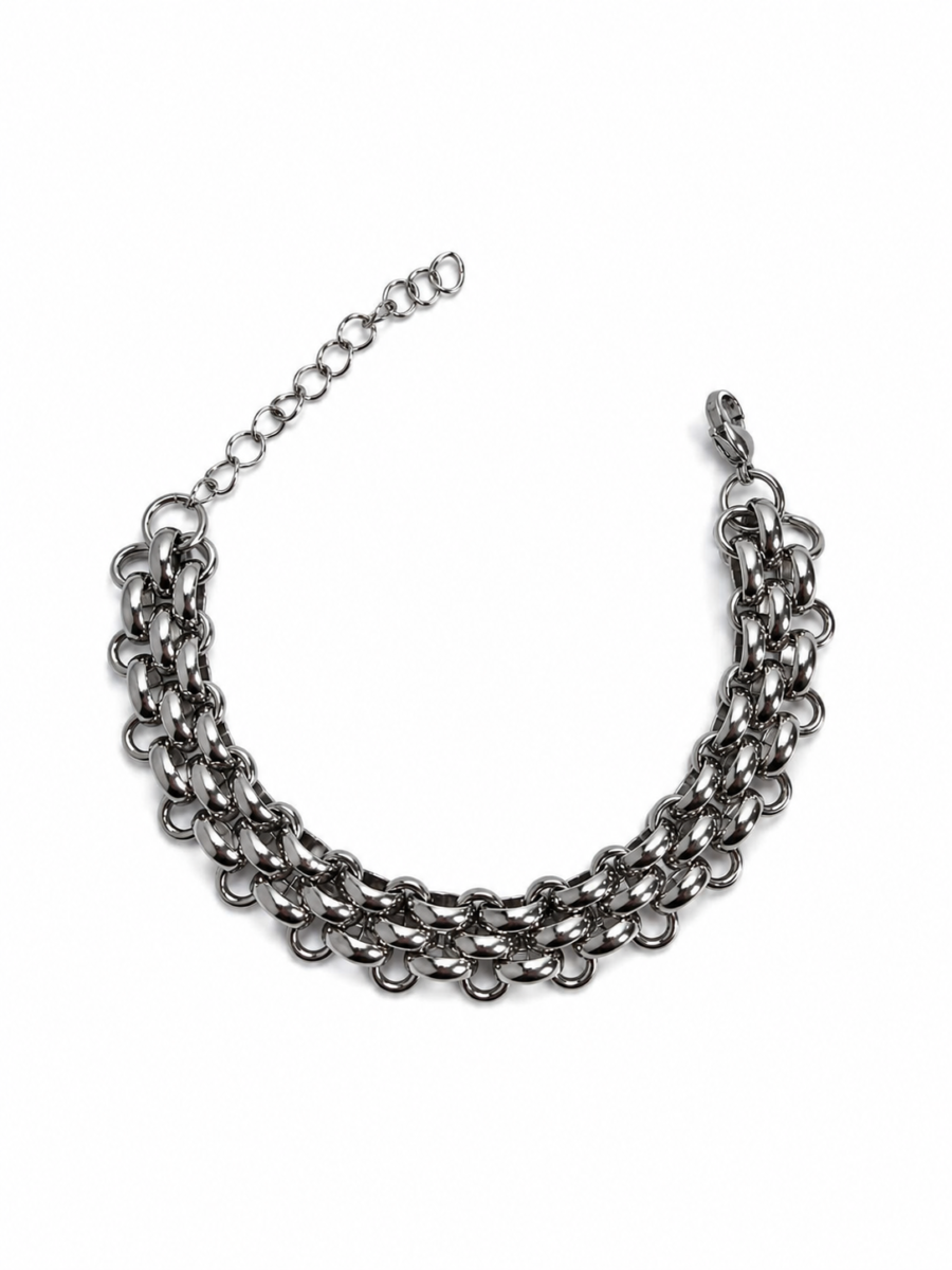 Eternos Acessórios - Pulseira Feminina Aço Inox 316L Elos Português