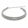 Eternos Acessórios - Pulseira Feminina Aço Inox 316L Riviera Dupla Cristal