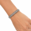 Eternos Acessórios - Pulseira Feminina Aço Inox 316L Riviera Dupla Cristal