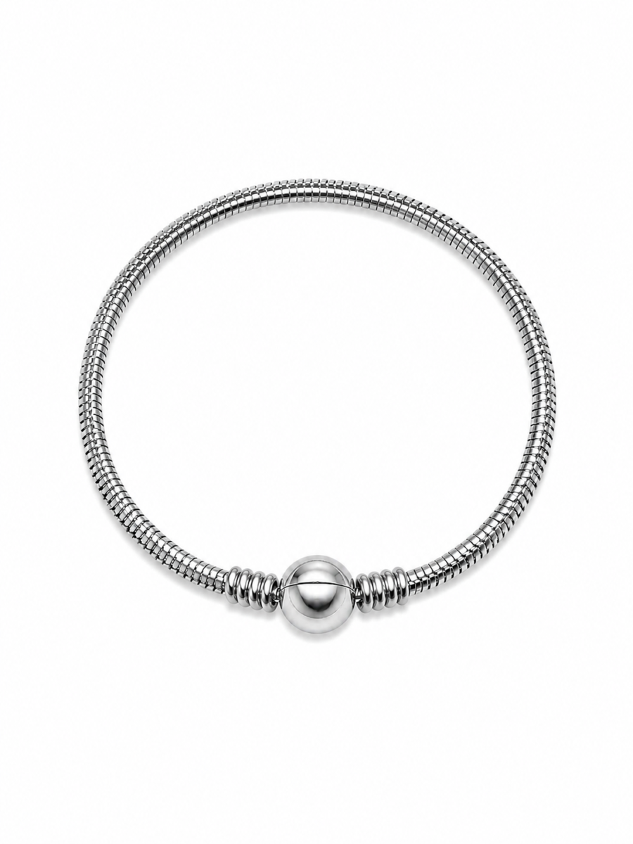 Eternos Acessórios - Pulseira Feminina Aço Inox 316L Corrente Fecho de Esfera