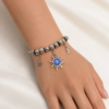 Eternos Acessórios - Pulseira Feminina Aço Inox 316L Berloque Sol Boreal Lua e Estrela