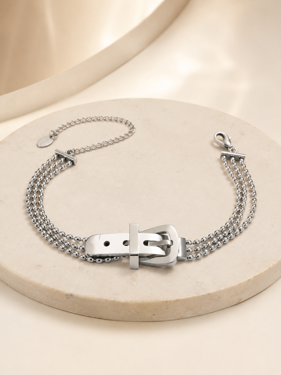 Eternos Acessórios - Pulseira Feminina Aço Inox 316L Fivela