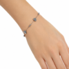 Eternos Acessórios - Pulseira Feminina Aço Inox 316L Bolinha e Coração Liso