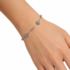 Eternos Acessórios - Pulseira Feminina Aço Inox 316L Bolinha e Coração Liso
