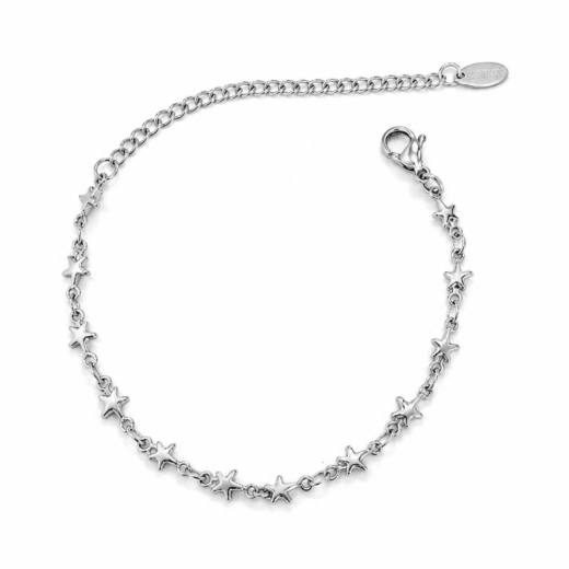 Pulseira Feminina Aço Inox 316L Estrelas Pequenas Lisa