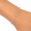 Eternos Acessórios - Pulseira Feminina Aço Inox Corrente Bolinha Pérola
