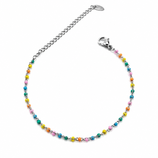 Pulseira Feminina Aço Inox 316L Corrente Colorida Clara Verão