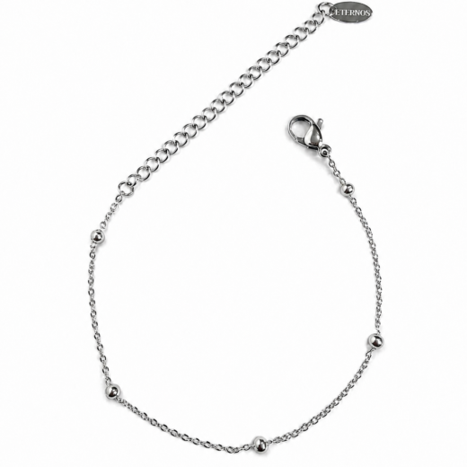 Pulseira Feminina Aço Inox 316L Corrente de Bolinha