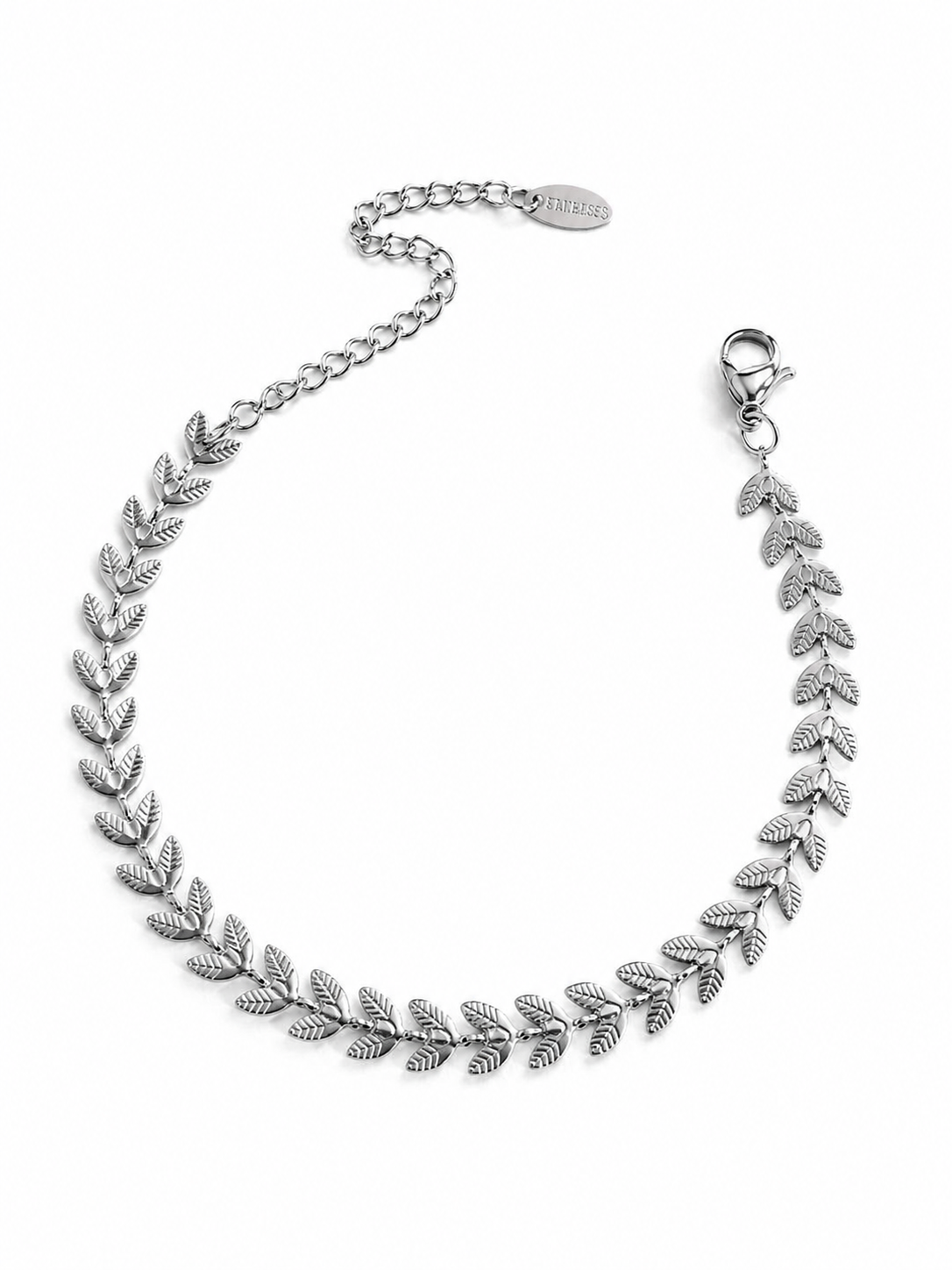 Eternos Acessórios - Pulseira Feminina Aço Inox 316L Corrente Raminho Pulseira Feminina Aço Inox 316L Corrente Raminho - Imagem 3