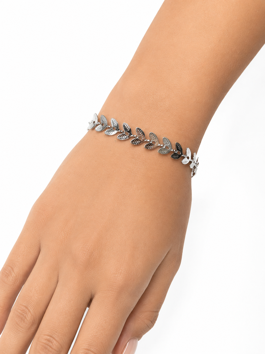 Eternos Acessórios - Pulseira Feminina Aço Inox 316L Corrente Raminho Pulseira Feminina Aço Inox 316L Corrente Raminho - Imagem 2