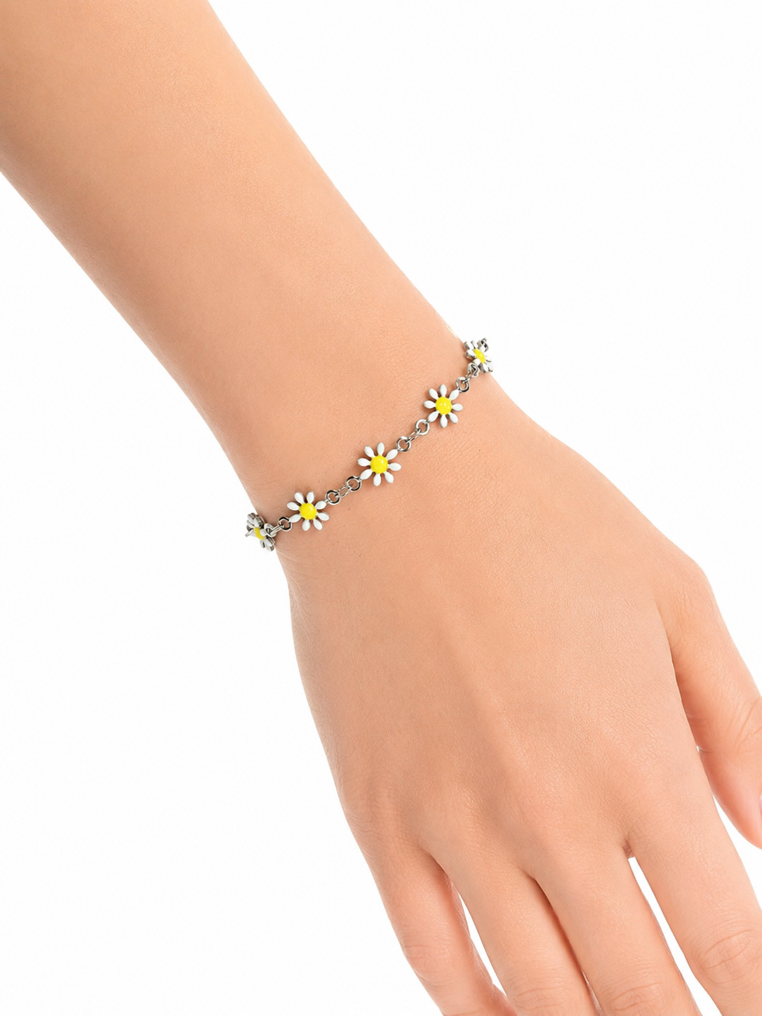 Eternos Acessórios - Pulseira Feminina Aço Inox 316L Corrente Margarida Pulseira Feminina Aço Inox 316L Corrente Margarida - Imagem 2