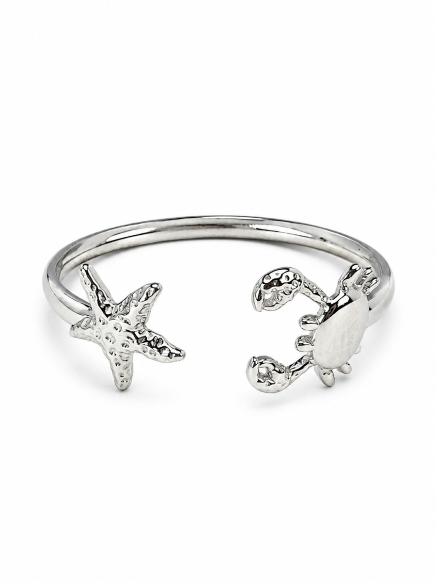 Eternos Acessórios - Bracelete Feminino Aço Inox 316L Carangueijo e Estrela
