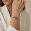 Eternos Acessórios - Bracelete Feminino Aço Inox 316L Onda Ajustável