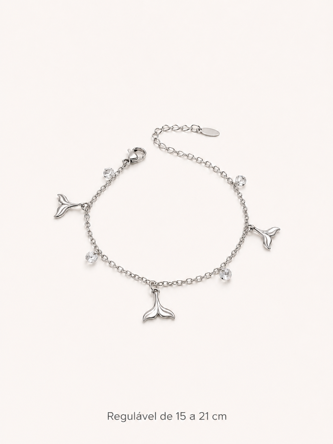 Eternos Acessórios - Pulseira Feminina Aço Inox 316L Cauda de Sereia e Zircônea Pulseira Feminina Aço Inox 316L Cauda de Sereia e Zircônea - Imagem 3