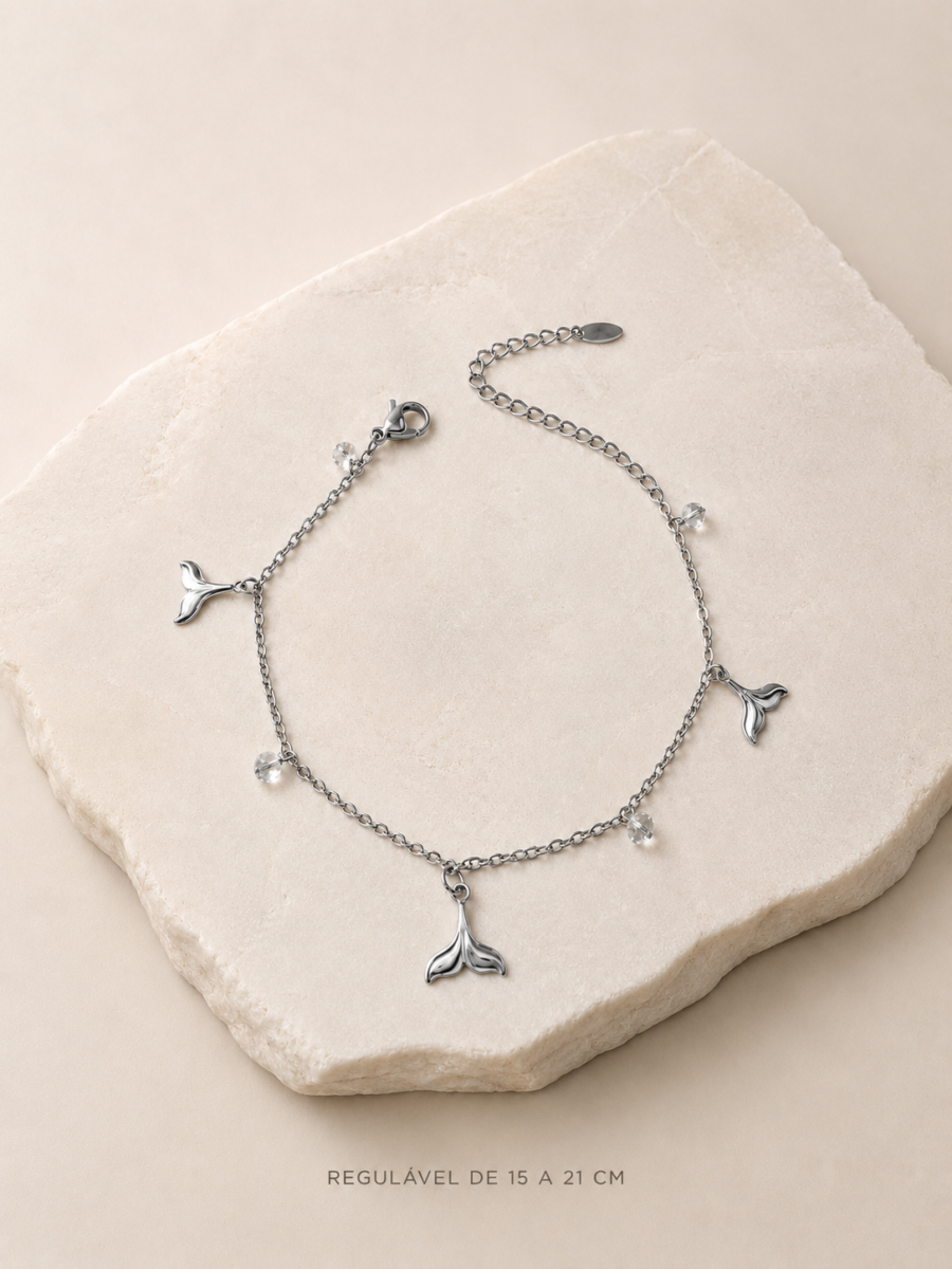 Eternos Acessórios - Pulseira Feminina Aço Inox 316L Cauda de Sereia e Zircônea Eternos Acessórios - Pulseira Feminina Aço Inox 316L Cauda de Sereia e Zircônea