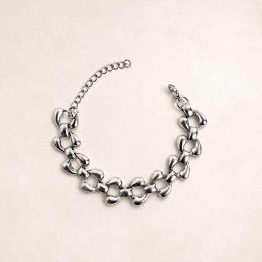 Pulseira Feminina Aço Inox 316L Corrente Bridão Grande Luxo