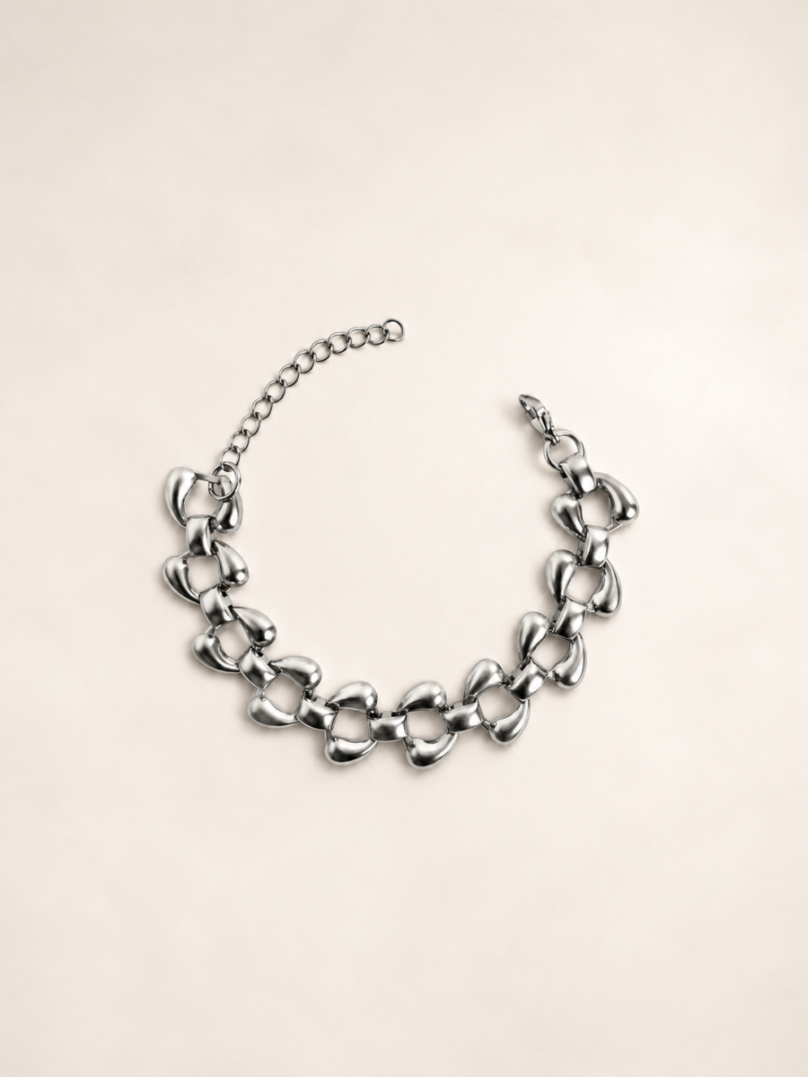 Eternos Acessórios - Pulseira Feminina Aço Inox 316L Corrente Bridão Grande Luxo