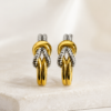 Eternos Acessórios - Brinco Feminino Argola Corrente Dourado em Aço Inox 316L