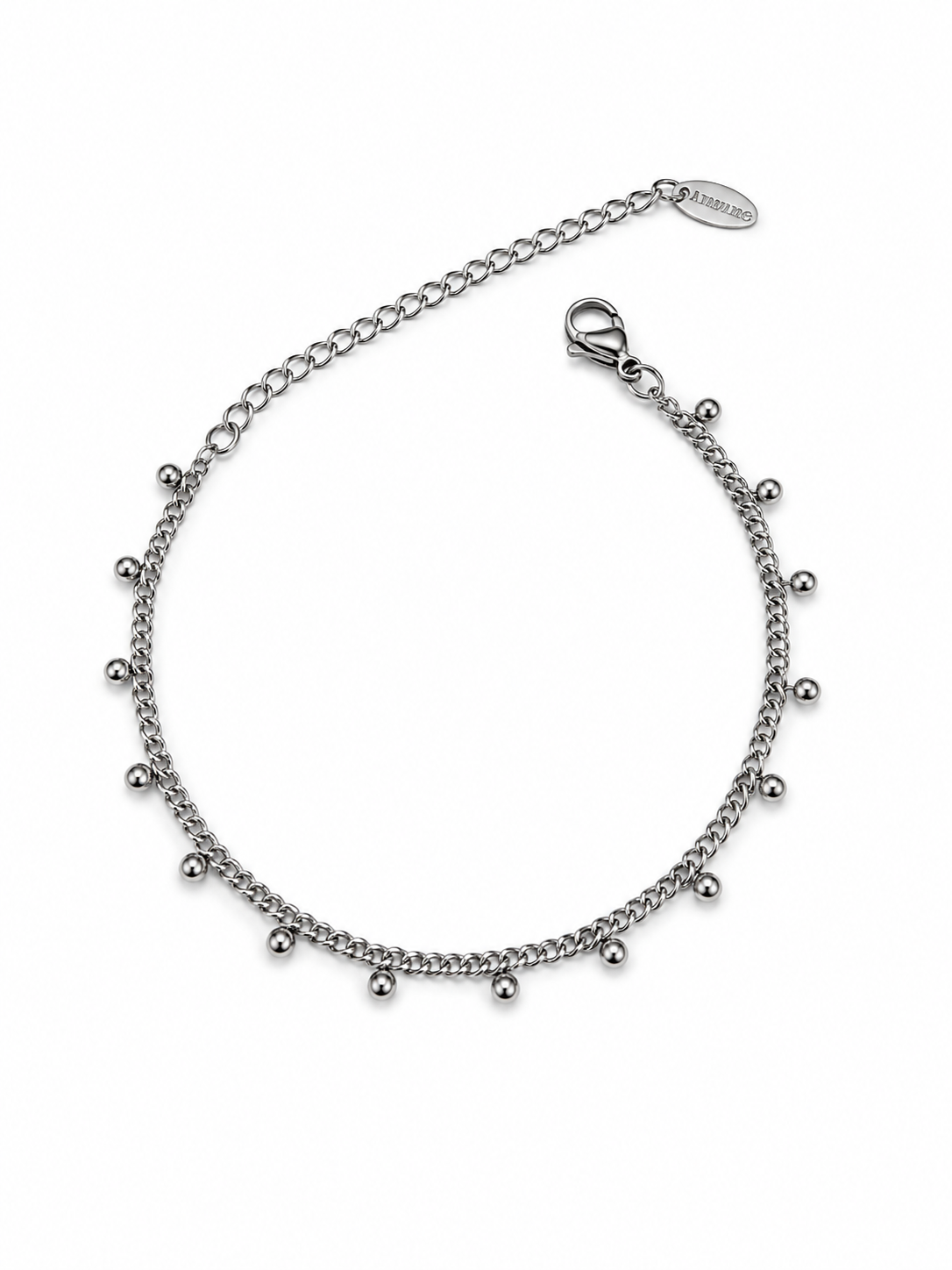 Eternos Acessórios - Pulseira Feminina Aço Inox 316L Corrente de Esferas Pulseira Feminina Aço Inox 316L Corrente de Esferas