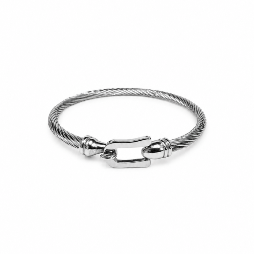 Bracelete Feminino Aço Inox 316L Cabo de Aço Bridão Regulavél