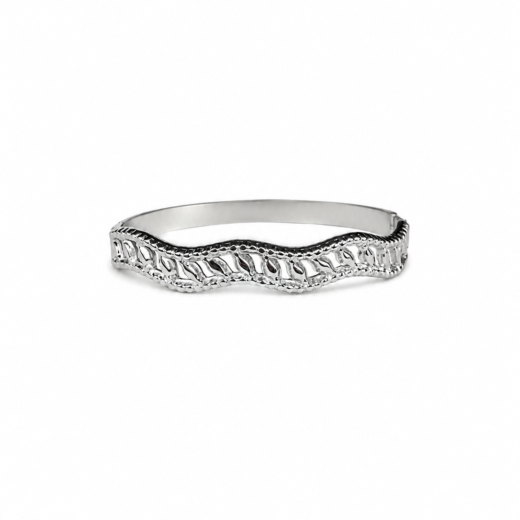Bracelete Feminino Aço Inox 316L Ondas Vintage