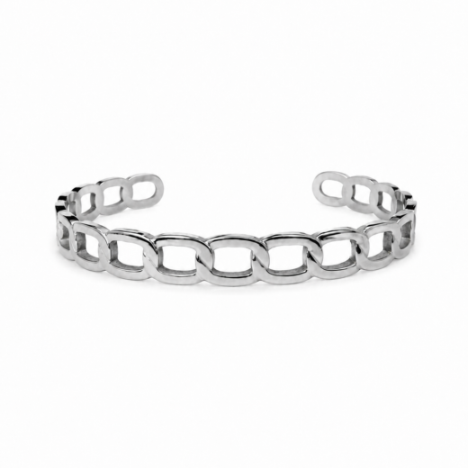 Bracelete Feminino Aço Inox 316L Elo Corrente Groumet