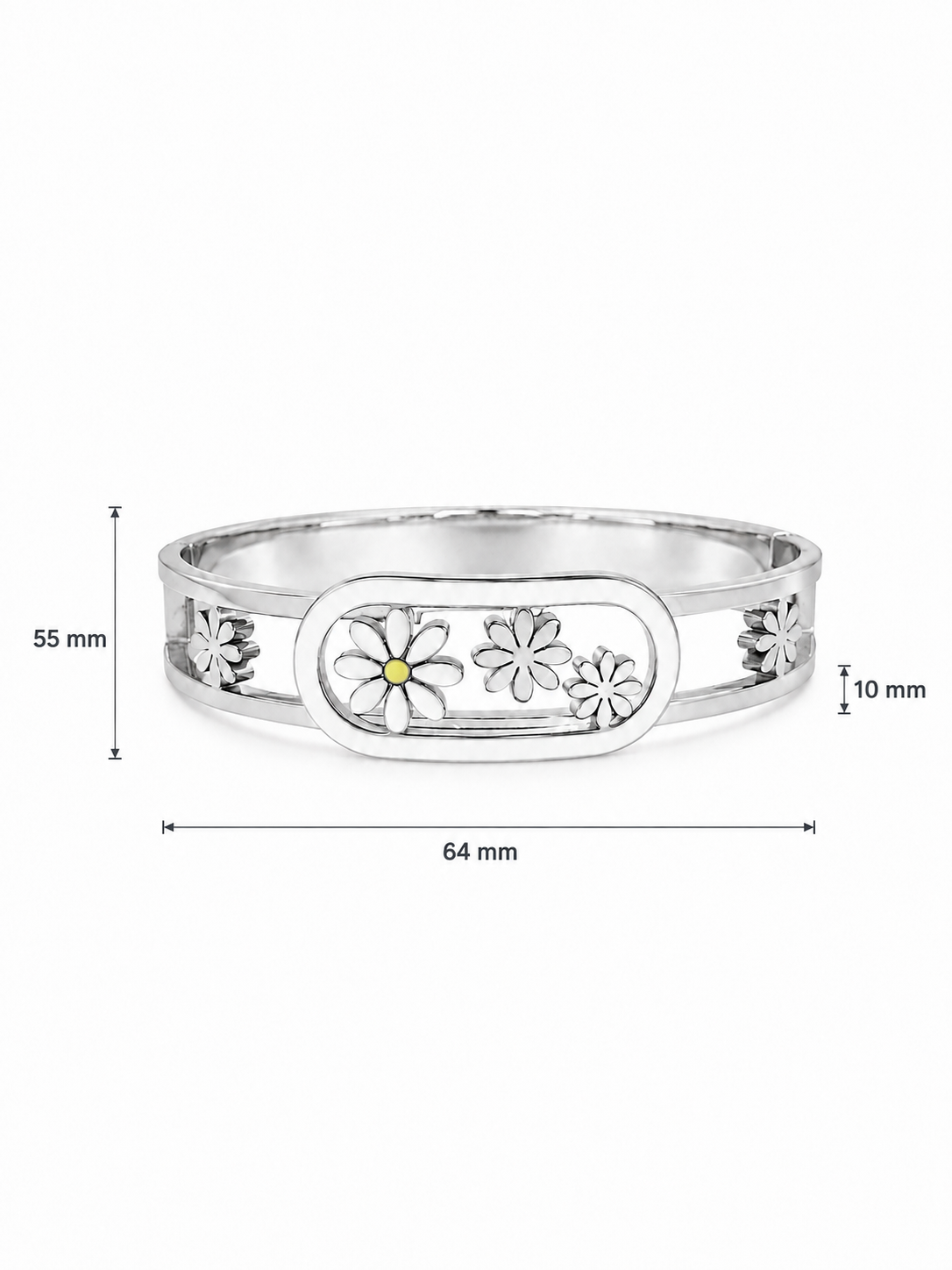Eternos Acessórios - Bracelete Feminino Aço Inox 316L Margarida Bracelete Feminino Aço Inox 316L Margarida - Imagem 3