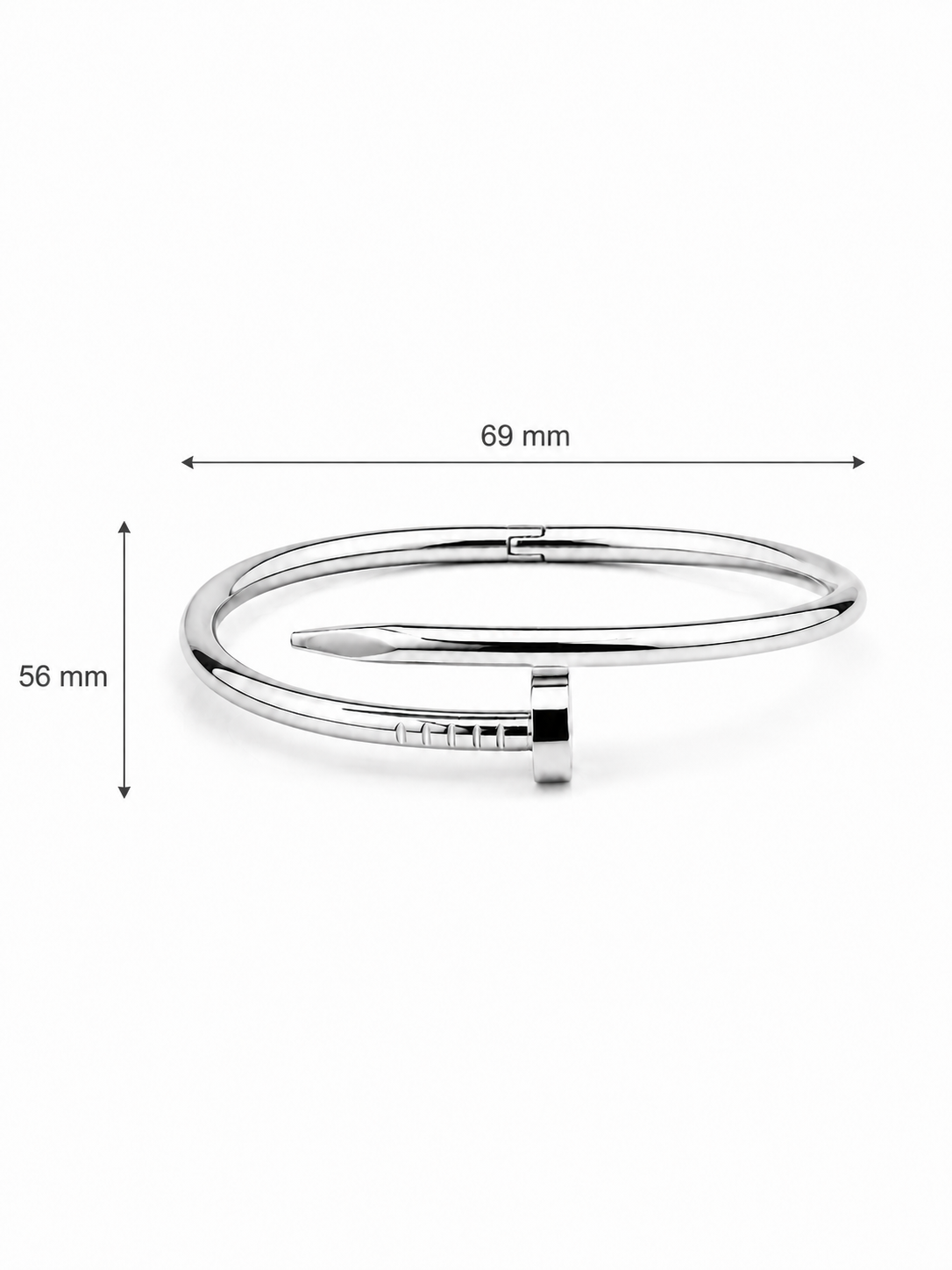 Eternos Acessórios - Bracelete Feminino Aço Inox 316L Prego Regulável Bracelete Feminino Aço Inox 316L Prego Regulável - Imagem 3
