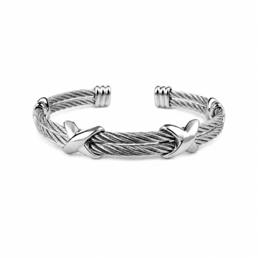 Bracelete Feminino Aço Inox 316L X Regulável