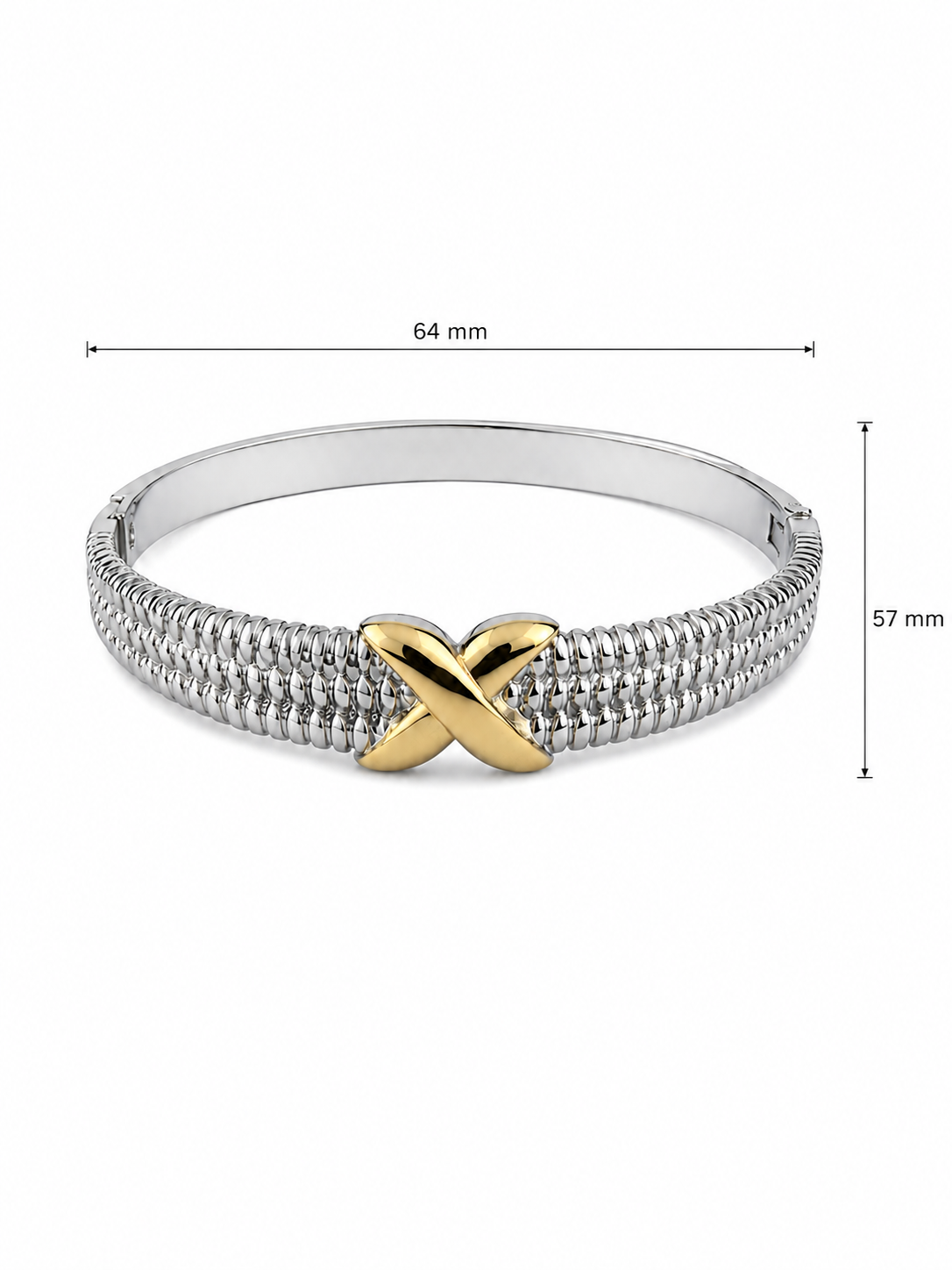 Eternos Acessórios - Bracelete Feminino X Prata e Dourado Dourado Bracelete Feminino X Prata e Dourado Dourado - Imagem 3