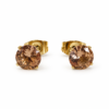 Eternos Acessórios - Brinco Feminino Aço Inox Dourado Ponto De luz Zircônea 6mm