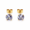 Eternos Acessórios - Brinco Feminino Aço Inox Dourado Ponto De luz Zircônea 6mm