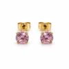 Eternos Acessórios - Brinco Feminino Aço Inox Dourado Ponto De luz Zircônea 6mm