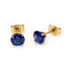 Eternos Acessórios - Brinco Feminino Aço Inox Dourado Ponto De luz Zircônea 6mm