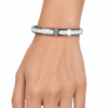 Eternos Acessórios - Bracelete Feminino Aço Inox 316L Madri Pérola e Cristal