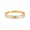 Eternos Acessórios - Bracelete Feminino Aço Inox Dourado 316L Madri Pérola e Cristal Eternos Acessórios - Bracelete Feminino Aço Inox Dourado 316L Madri Pérola e Cristal