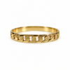 Eternos Acessórios - Bracelete Feminino Aço Inox 316L Dourado Corrente Frisado
