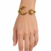 Eternos Acessórios - Bracelete Feminino Aço Inox 316L Dourado Lua e Sol
