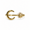 Eternos Acessórios - Bracelete Feminino Aço Inox 316L Dourado Lua e Sol