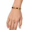 Eternos Acessórios - Bracelete Feminino Aço Inoxidável 316L Dourado Spike Liso